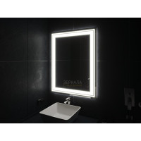 Зеркало в ванную комнату с подсветкой светодиодной лентой Гралья Экстра