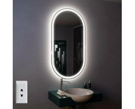 Зеркало с подсветкой и встроенной розеткой для ванной комнаты Амати